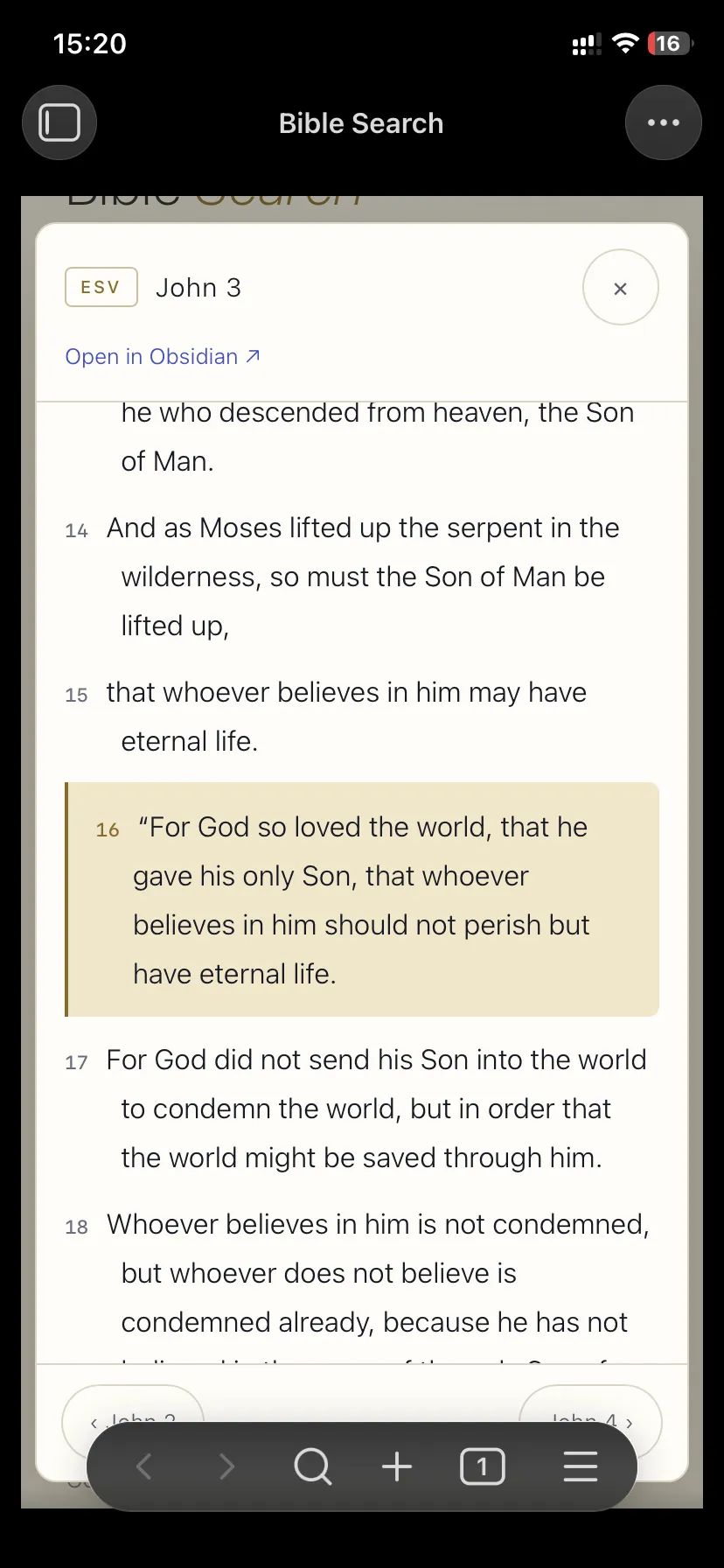 Bible Search screenshot