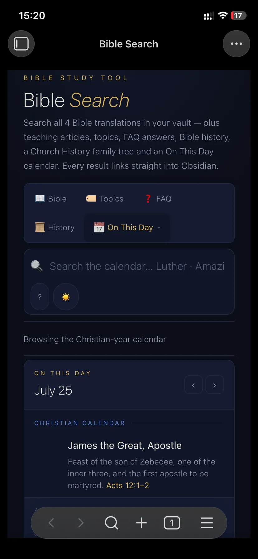 Bible Search screenshot