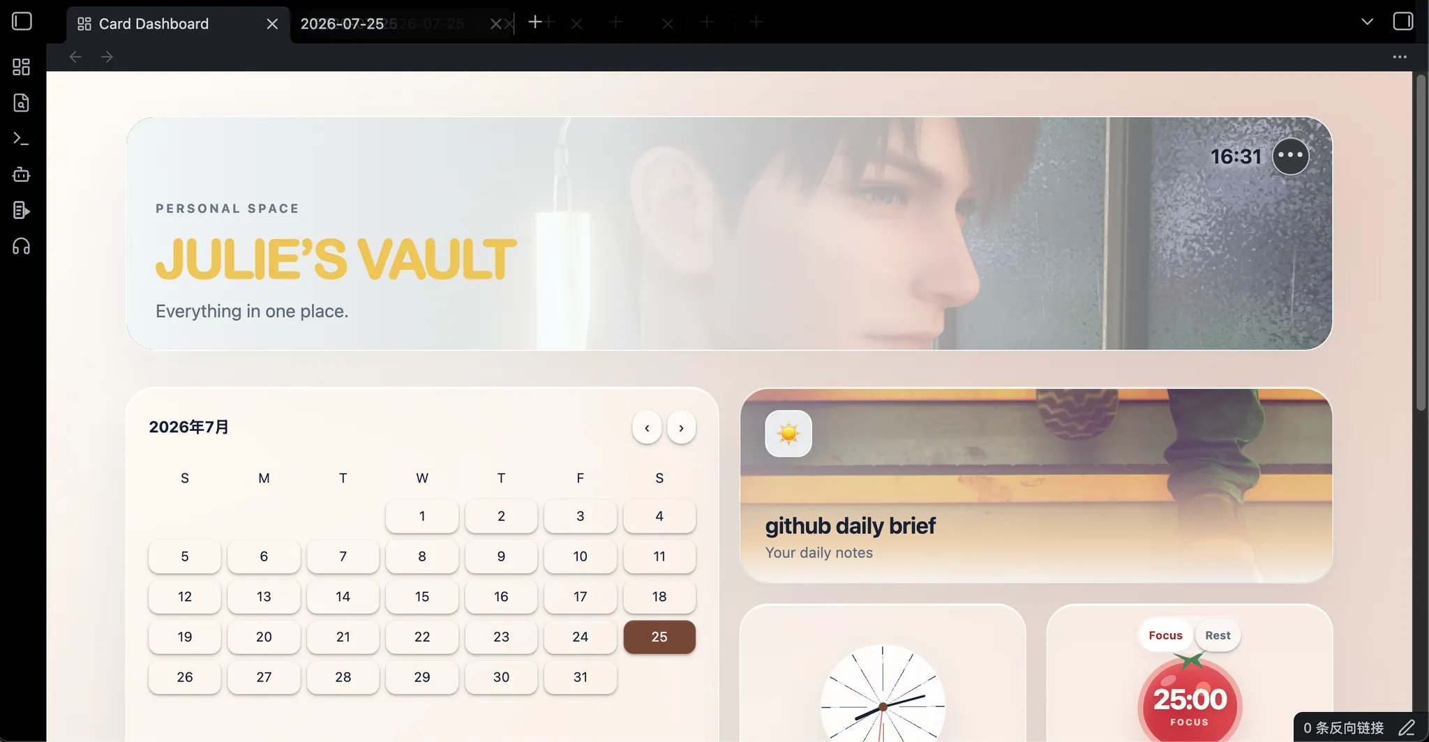 Card Dashboard screenshot