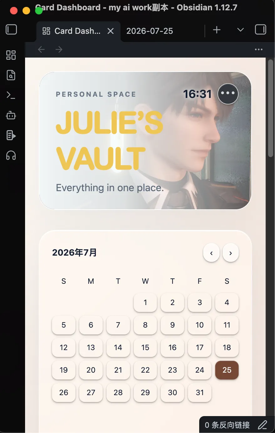 Card Dashboard screenshot