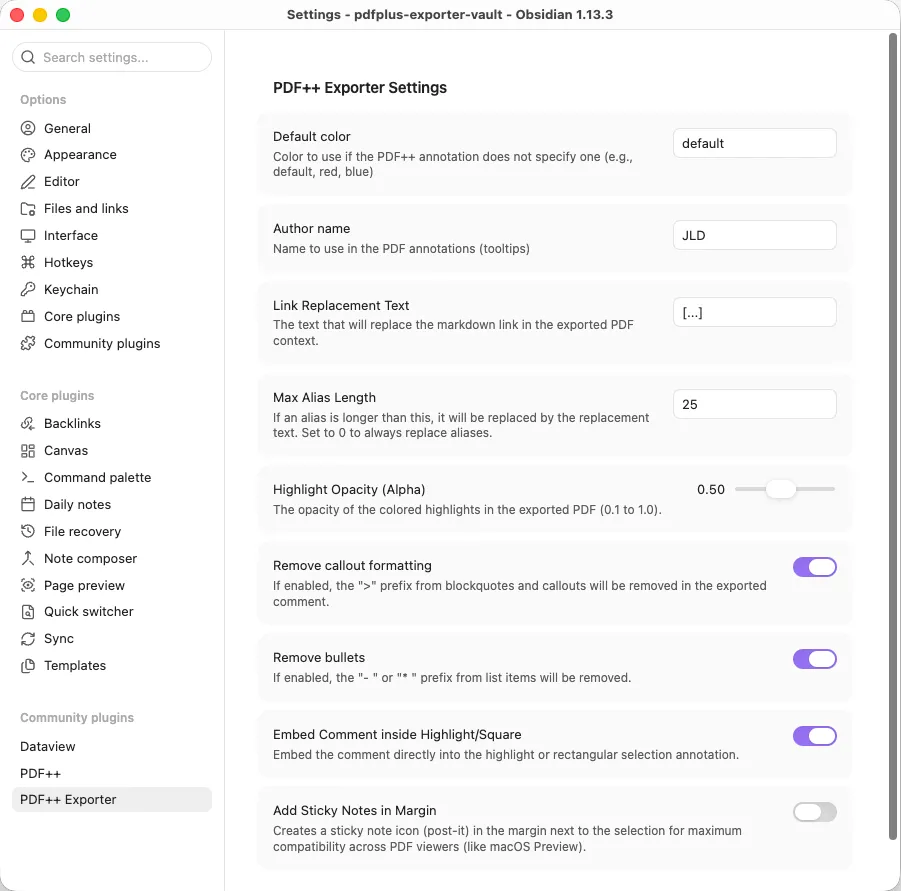 PDF++ Exporter screenshot