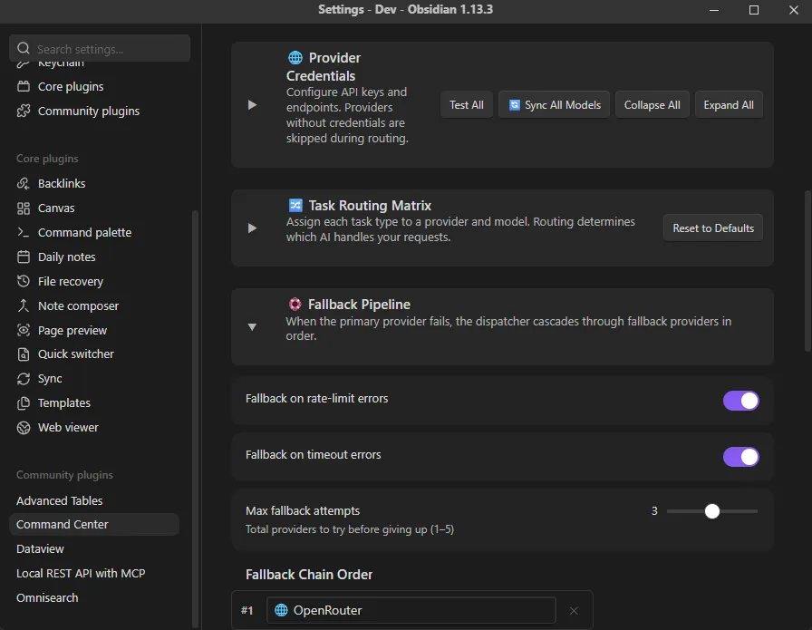 Command Center screenshot