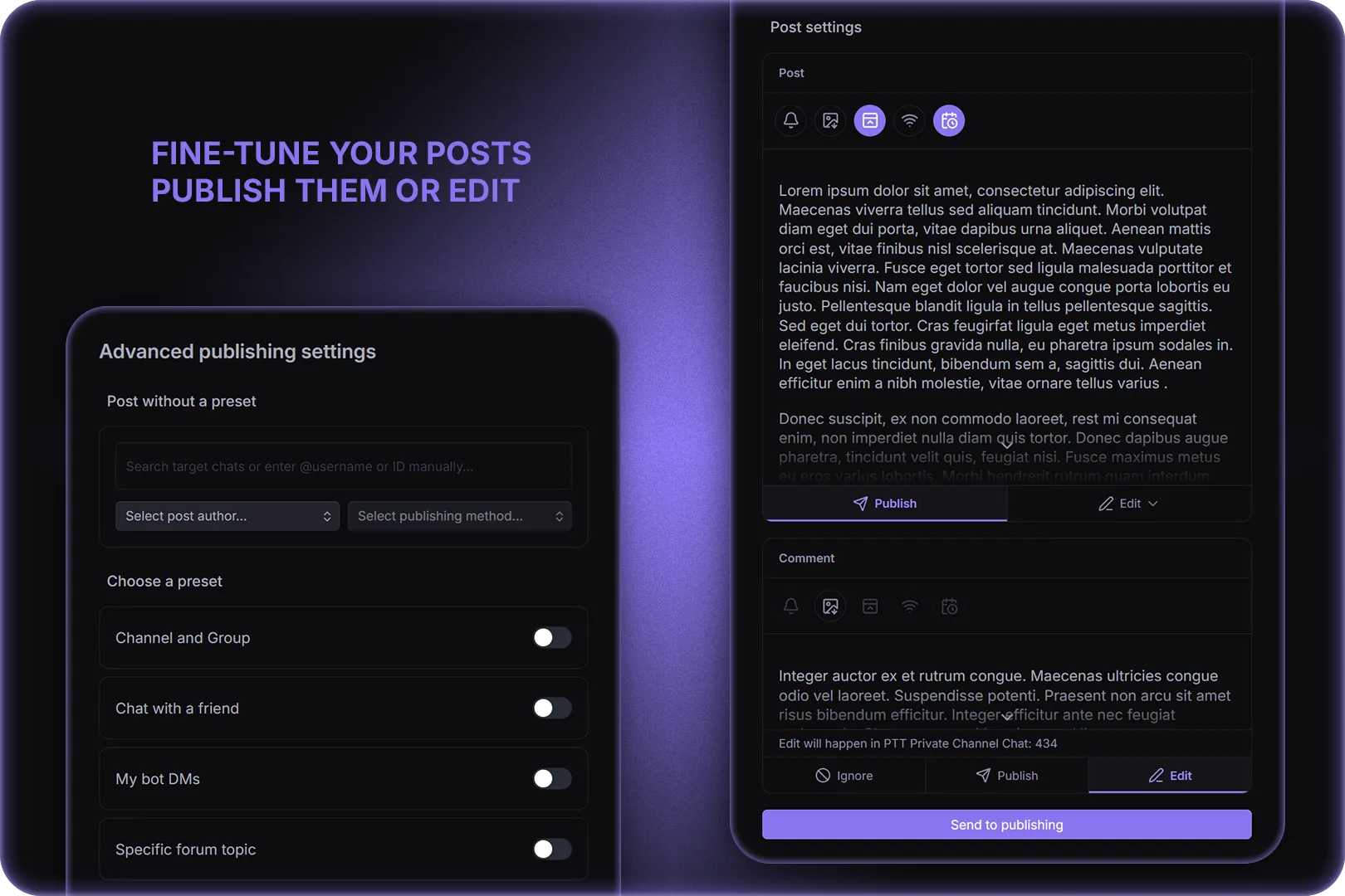 Publish to Telegram screenshot