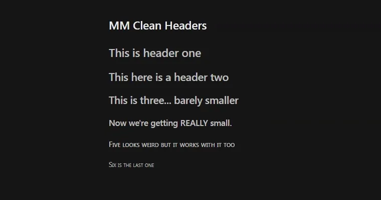 MM Clean Headers screenshot