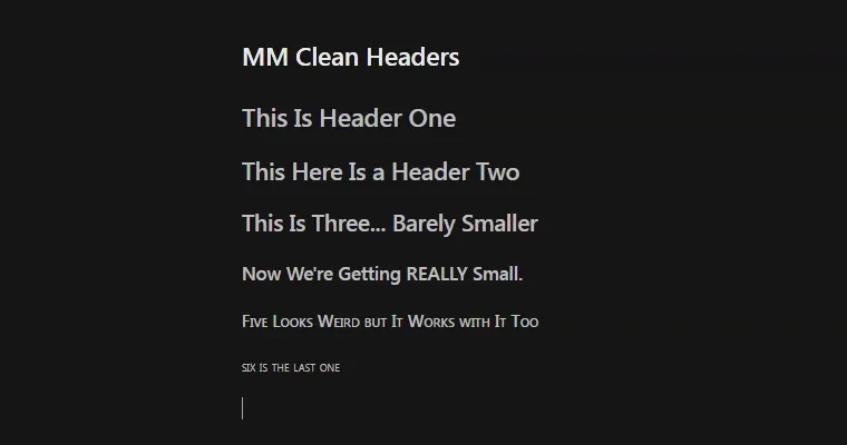 MM Clean Headers screenshot