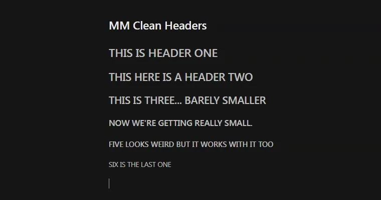 MM Clean Headers screenshot