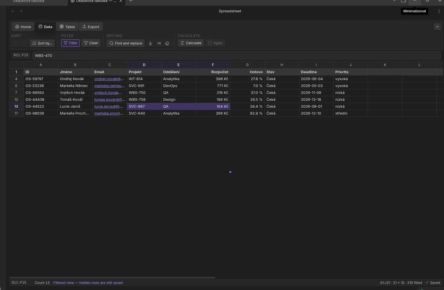 Markdown Spreadsheets screenshot