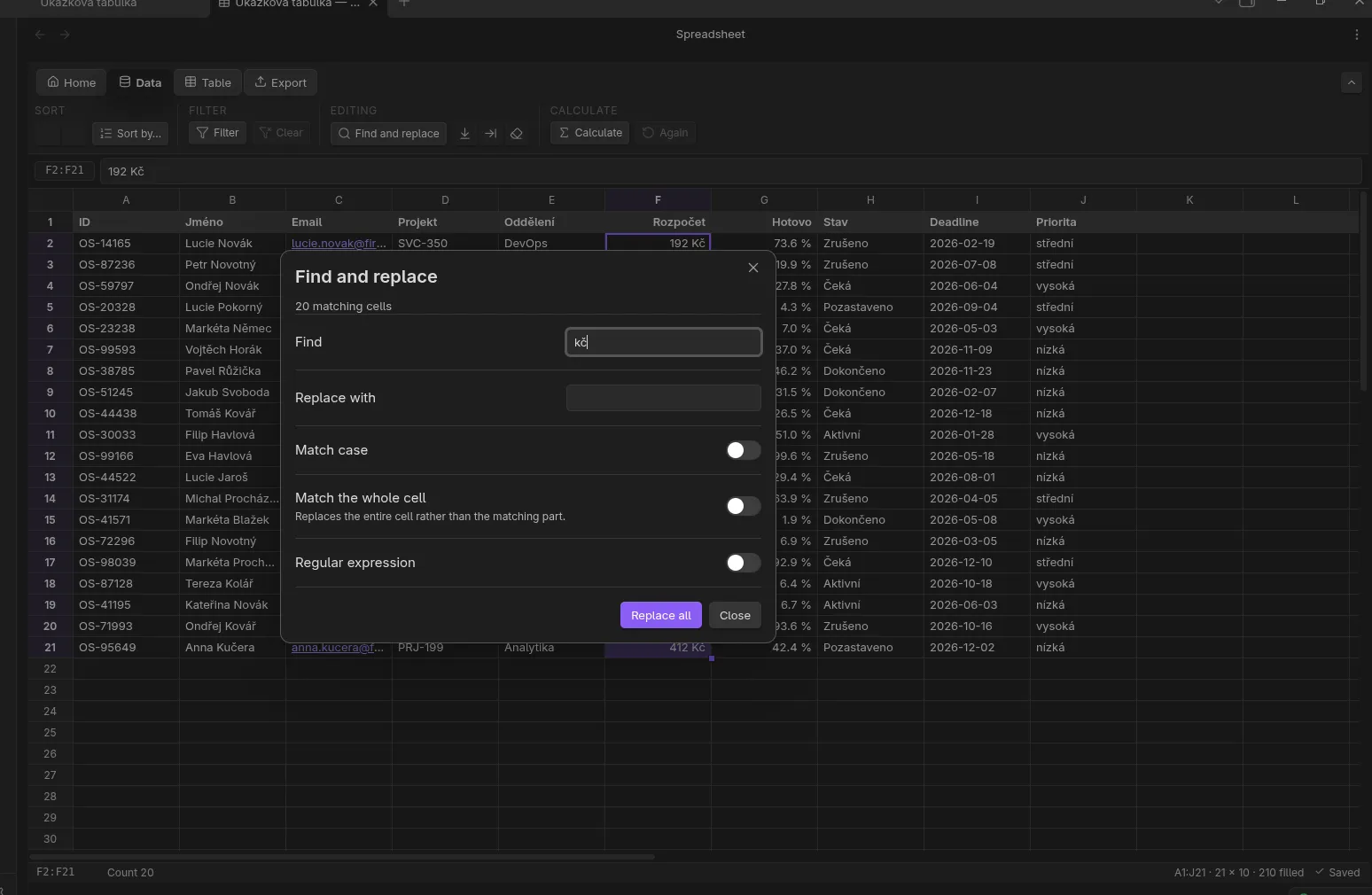 Markdown Spreadsheets screenshot