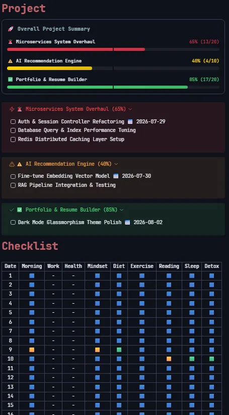 Life OS Task Manager screenshot