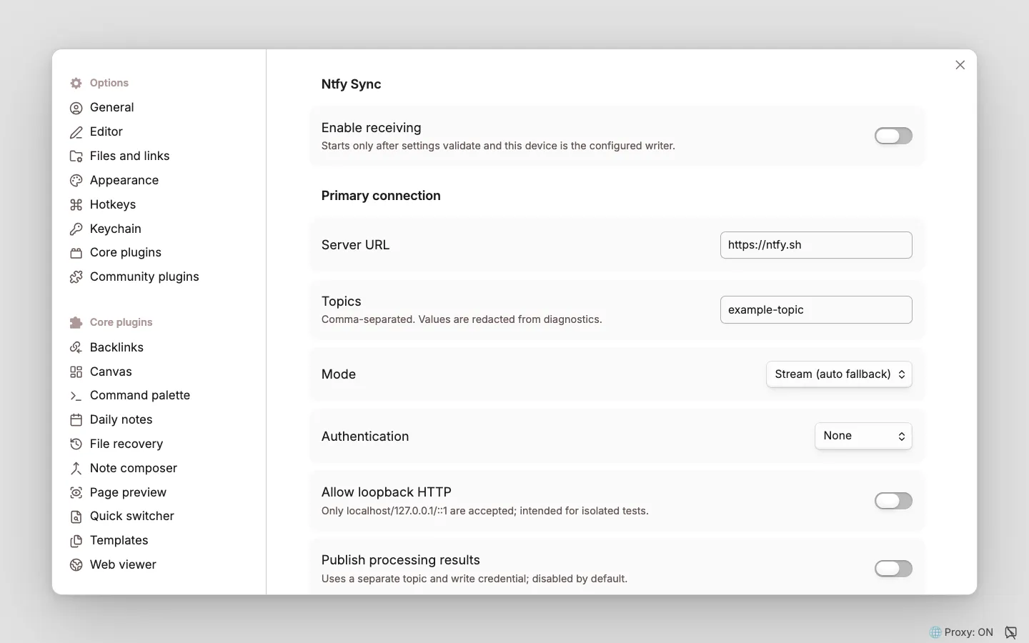 Ntfy Sync screenshot