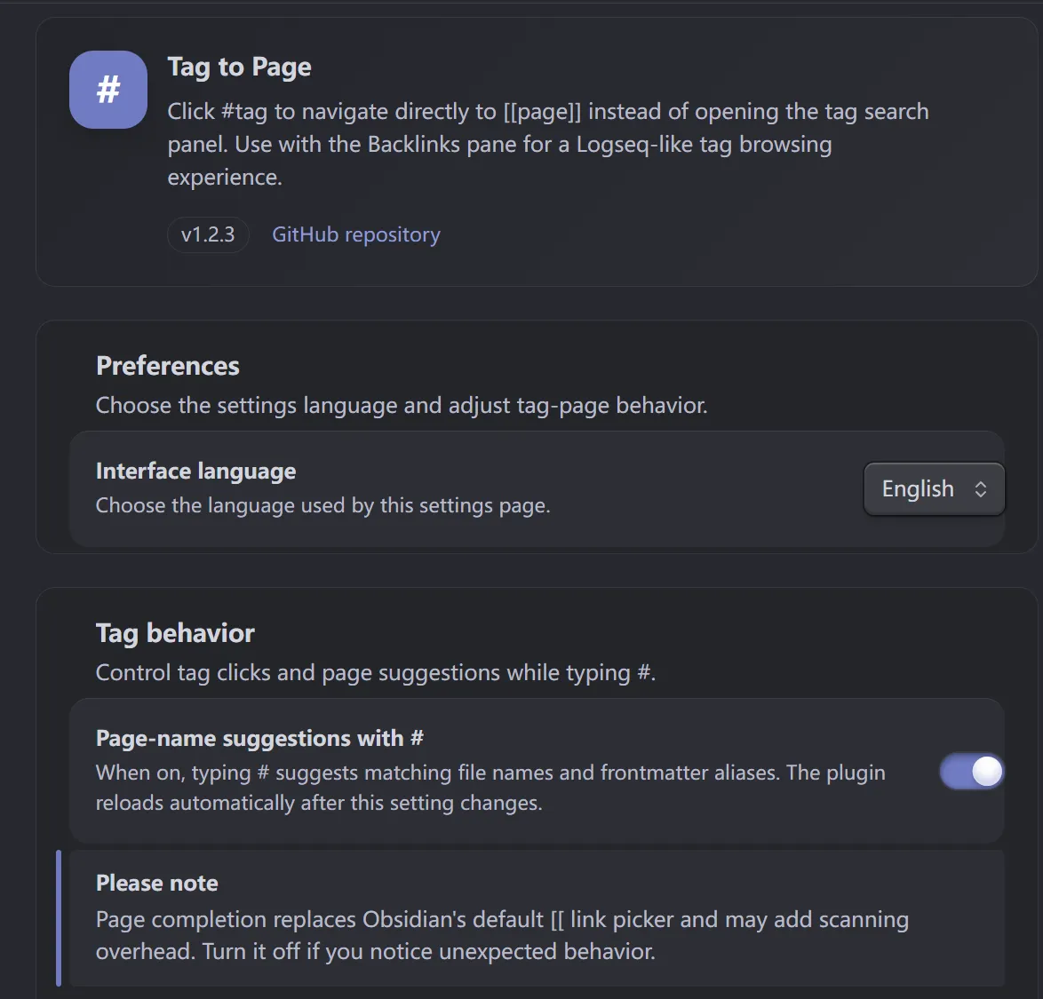 Tag to Page screenshot