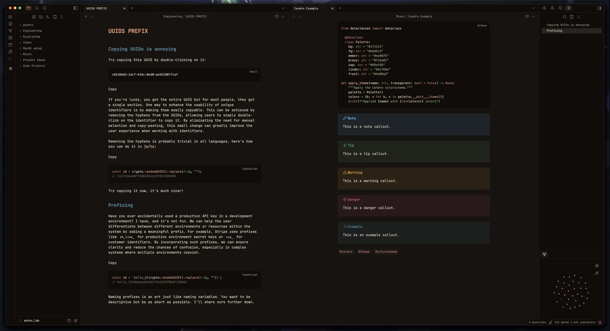 cendre screenshot