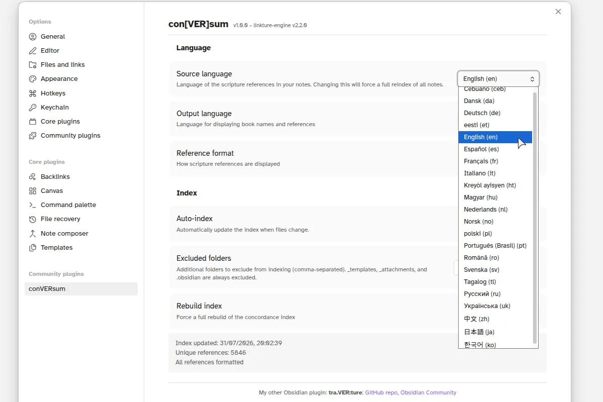 conVERsum screenshot