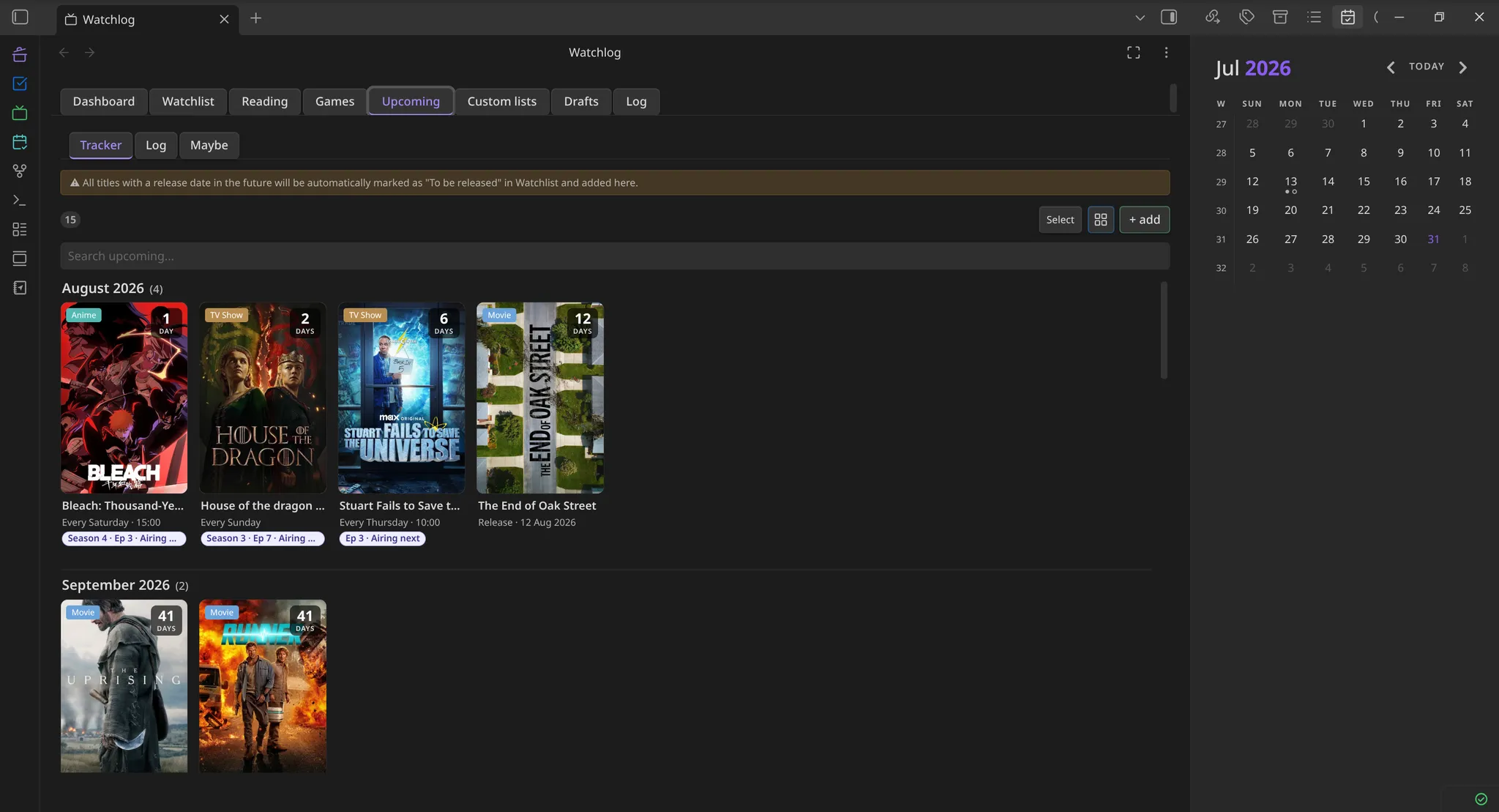 WatchLog screenshot