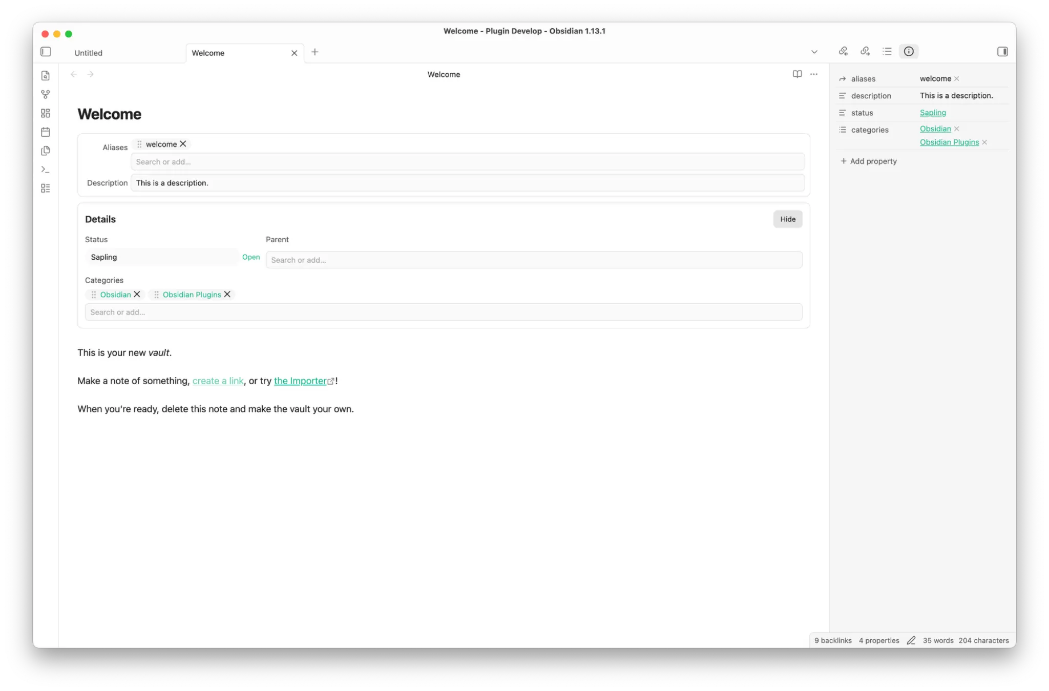Property Panels screenshot