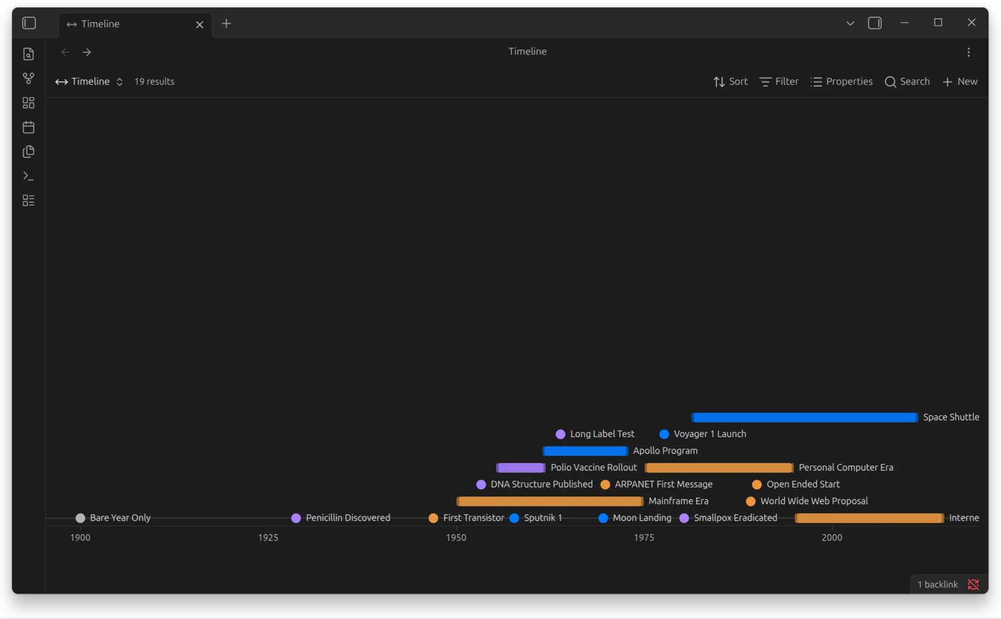 Timeline for Bases screenshot