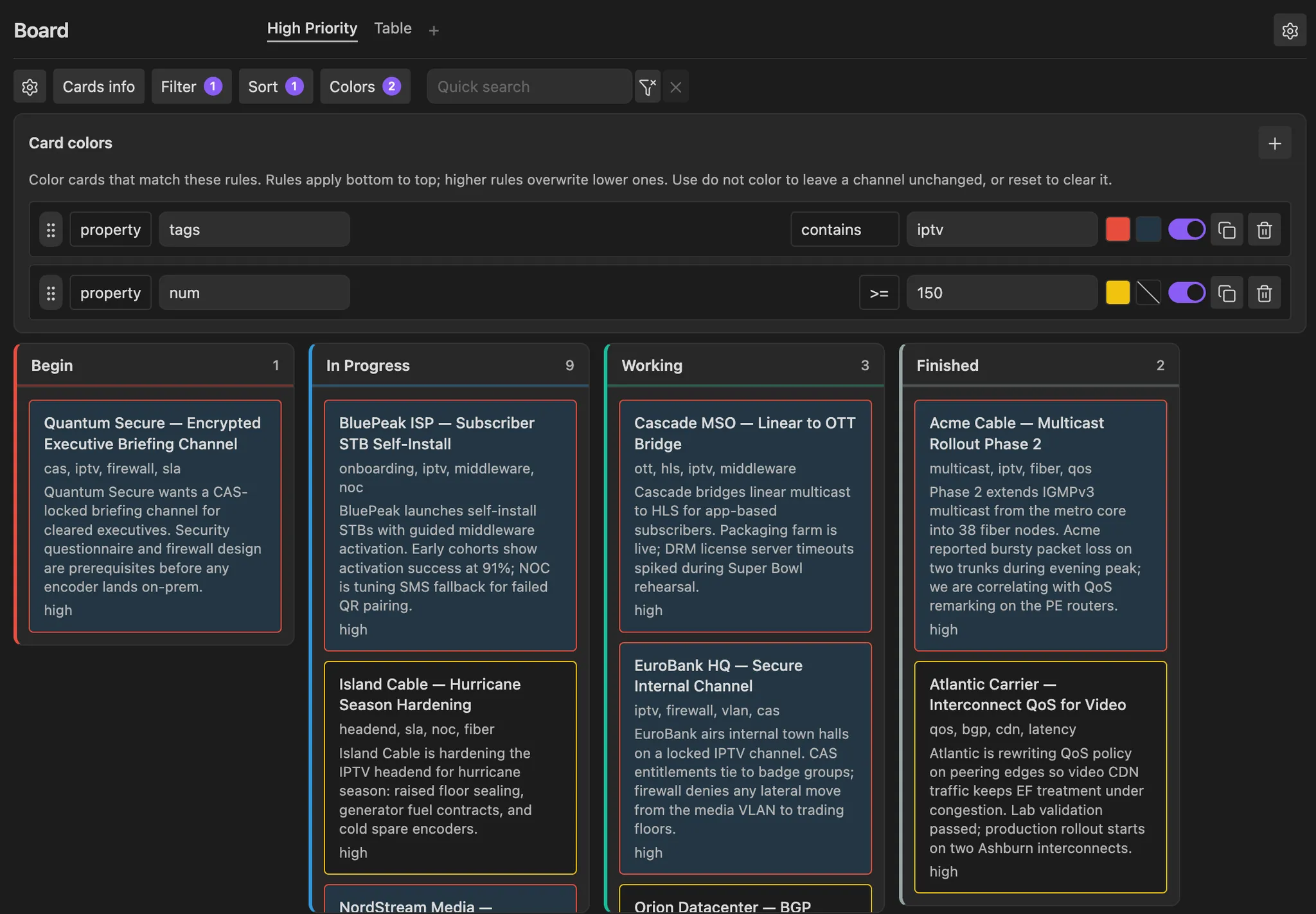 Property Board screenshot
