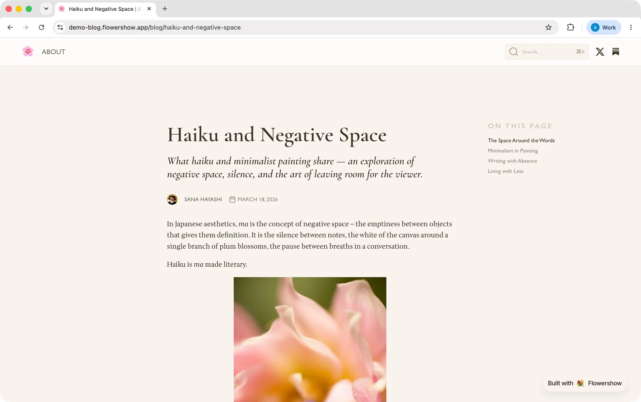 Publish with Flowershow screenshot