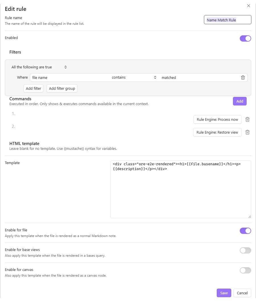 Rule Engine screenshot