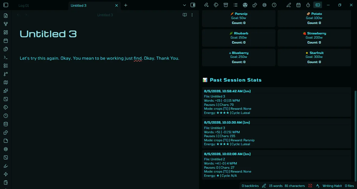 Gamified Writing Suite screenshot