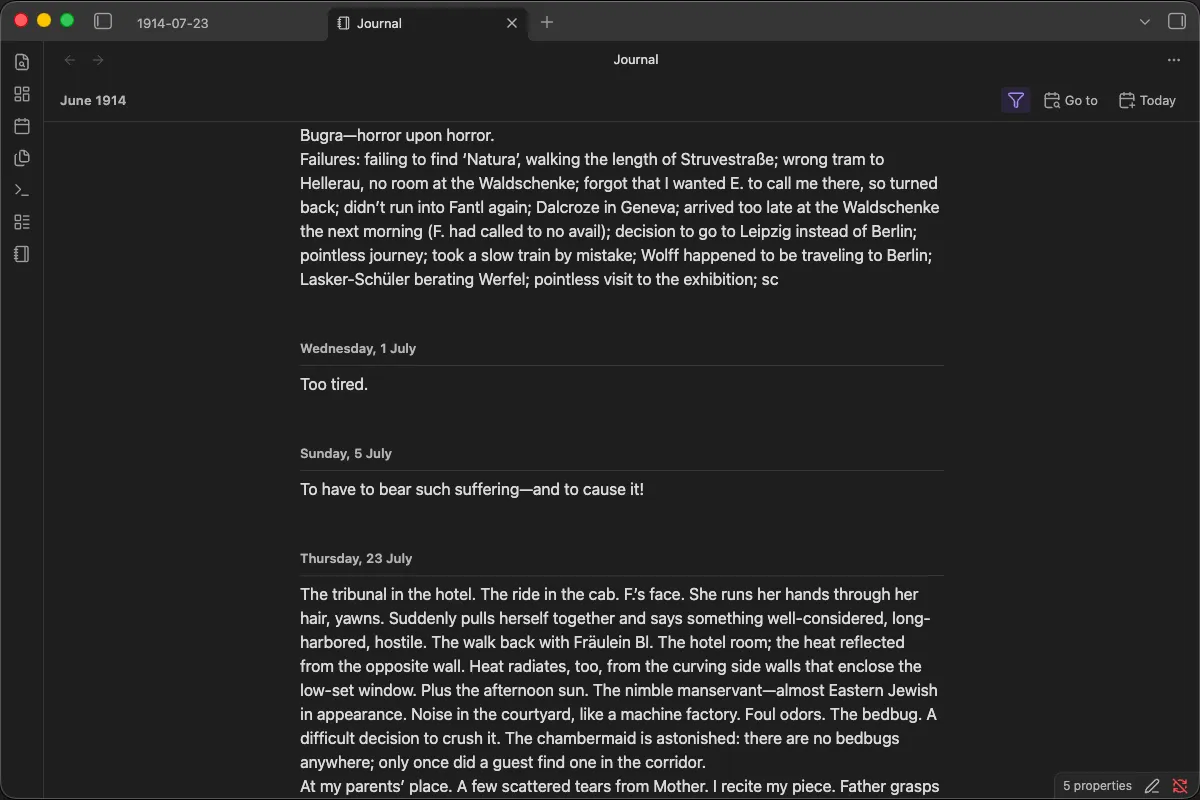 Journal View screenshot
