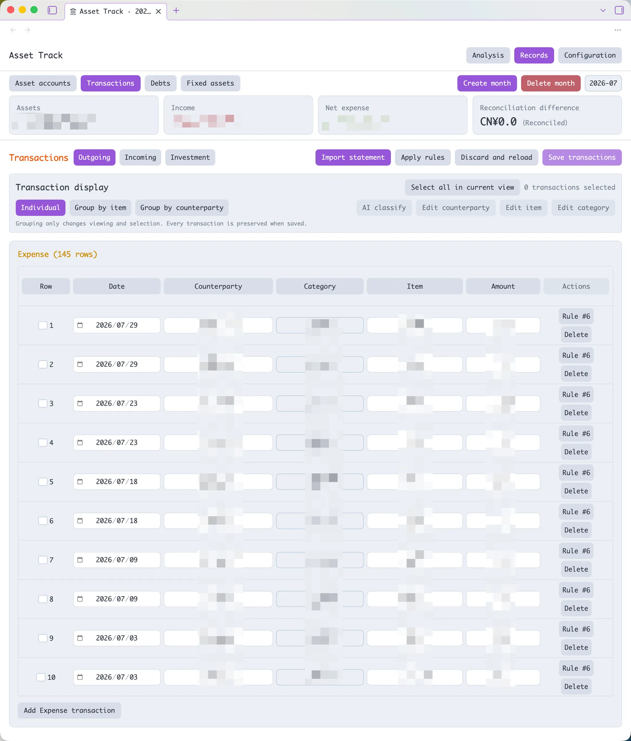 Asset Track screenshot