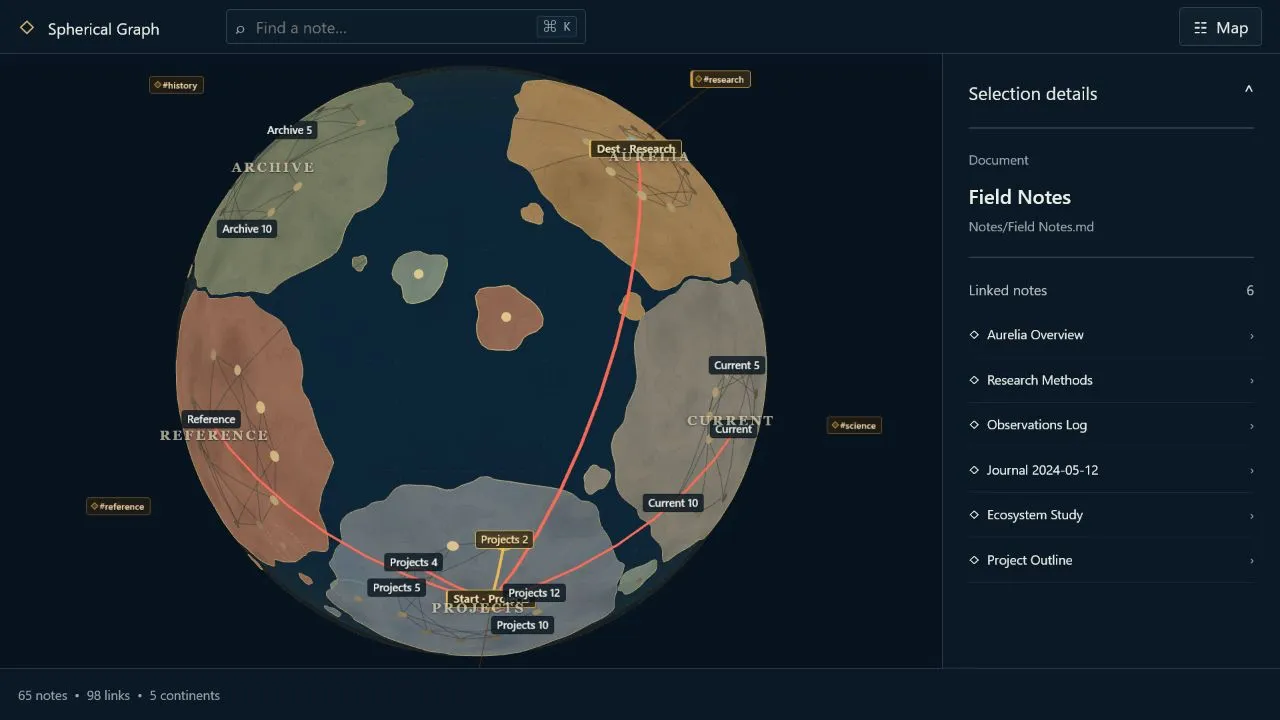 Spherical Graph screenshot