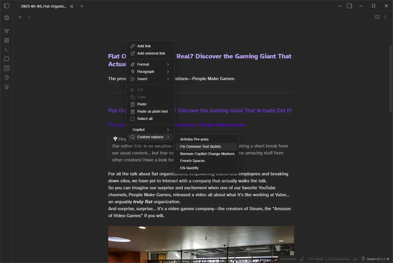 Replace Commands screenshot