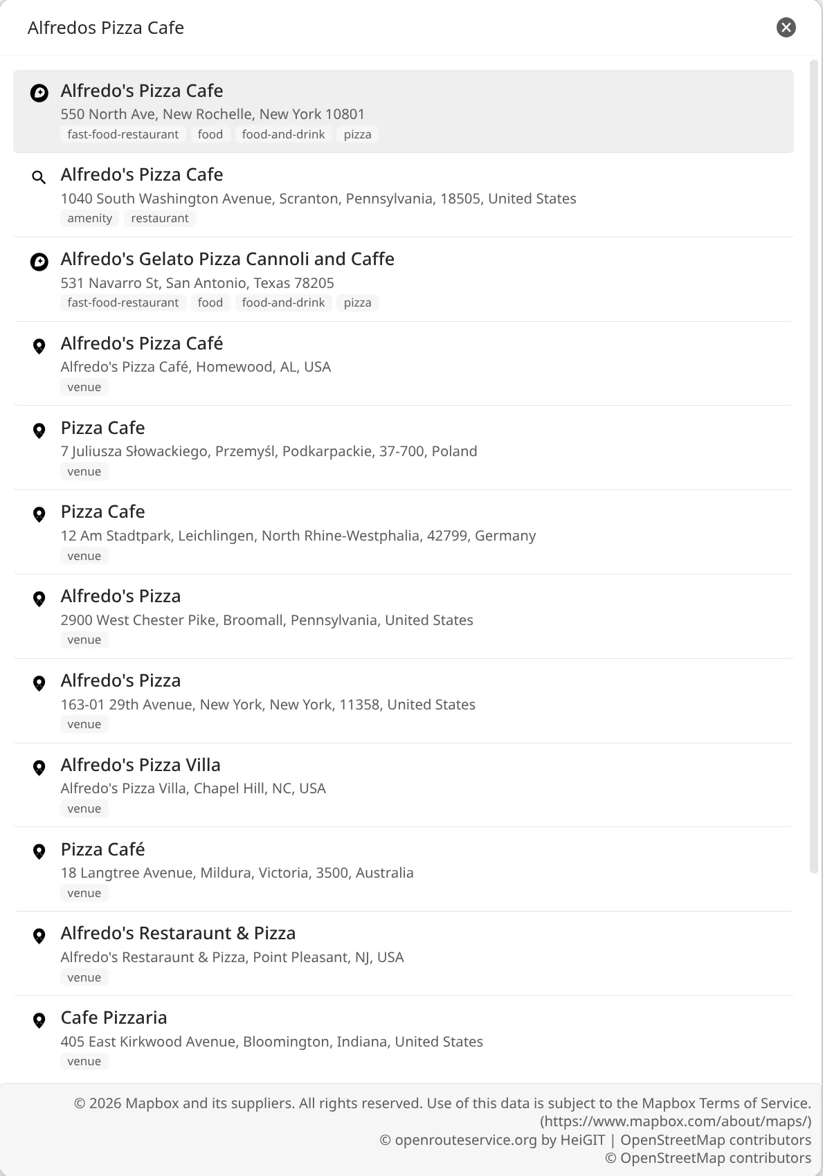 Places screenshot