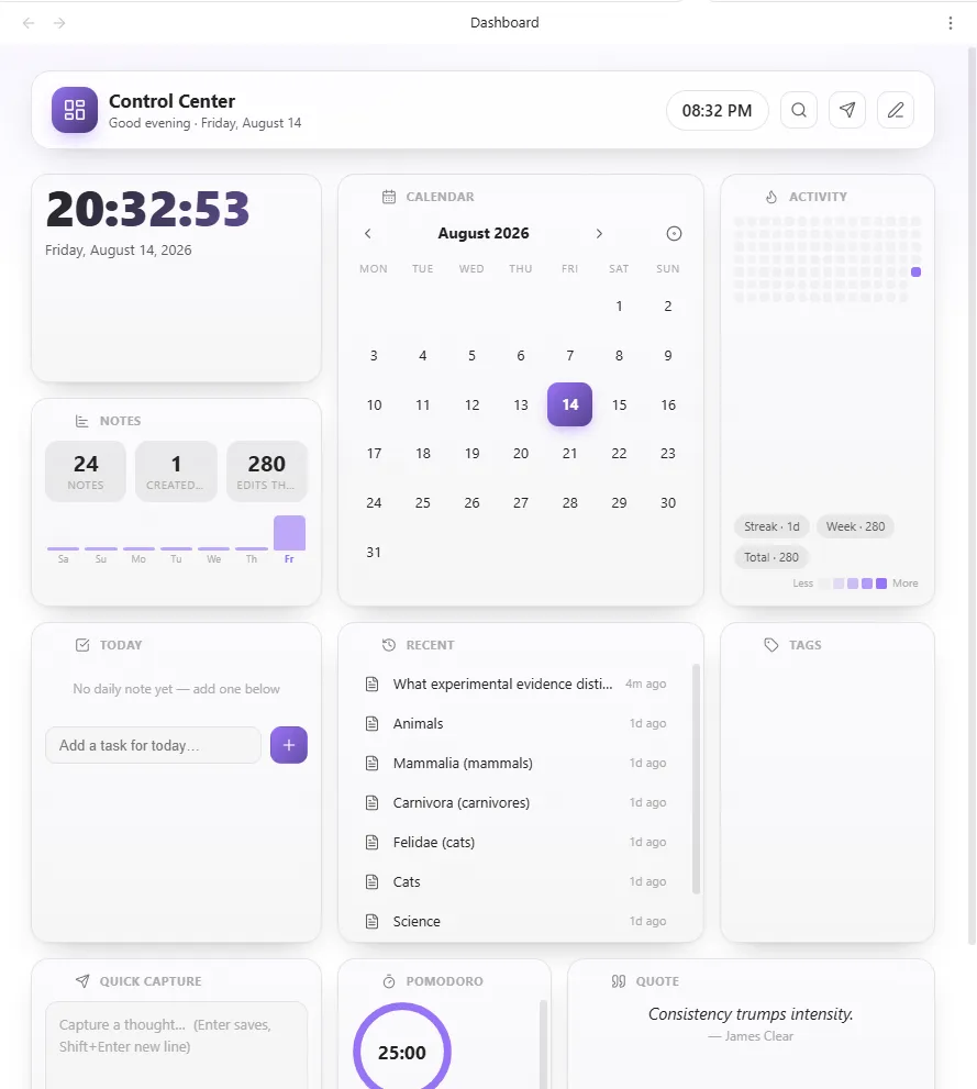 Aurora Dashboard screenshot