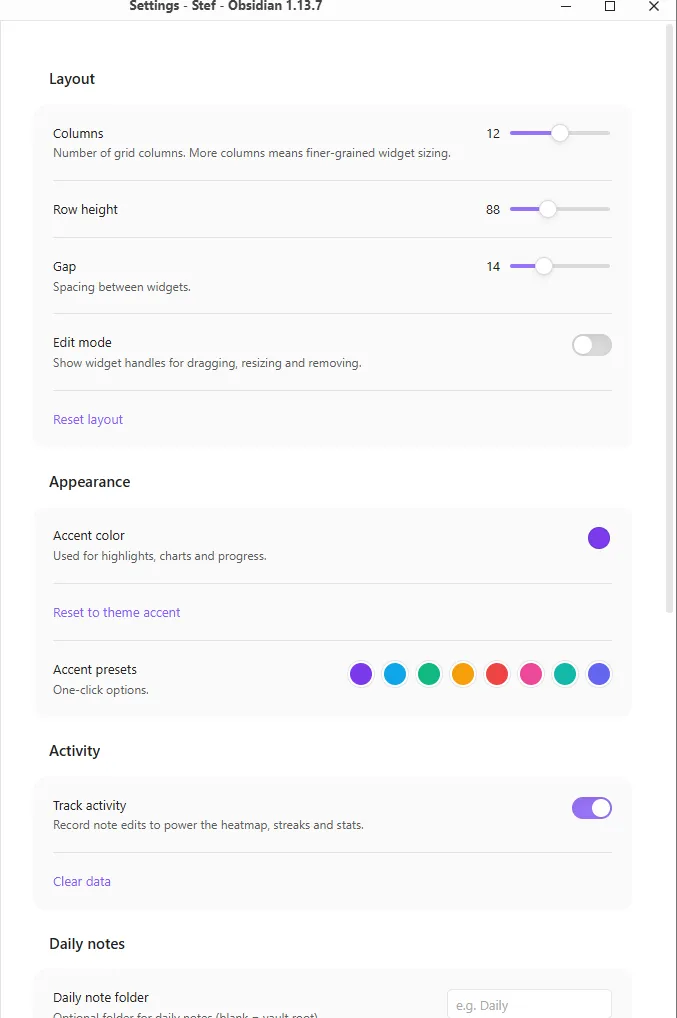 Aurora Dashboard screenshot