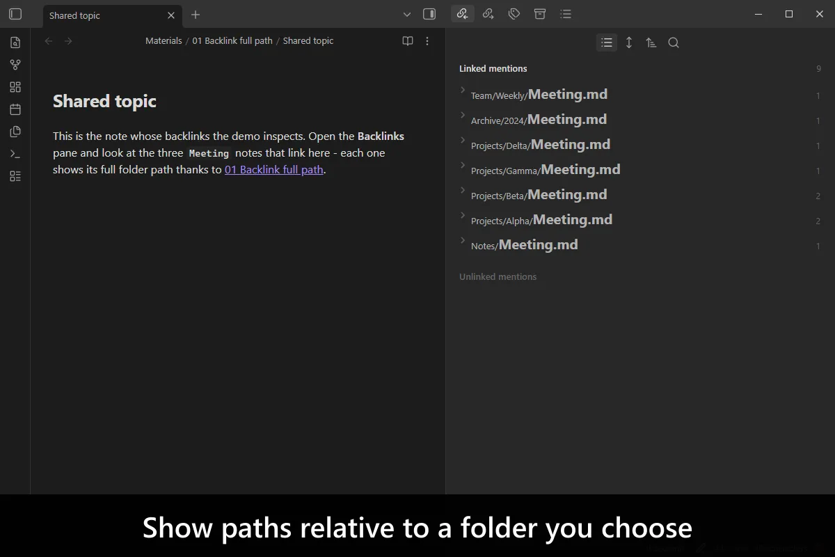 Backlink Full Path screenshot