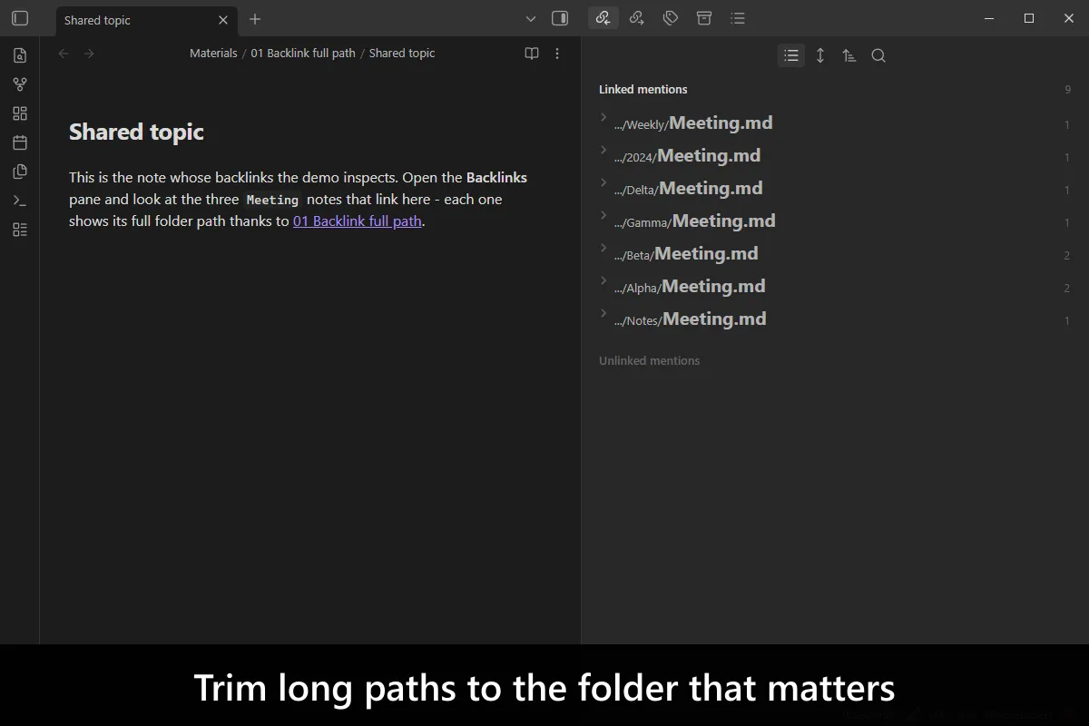 Backlink Full Path screenshot