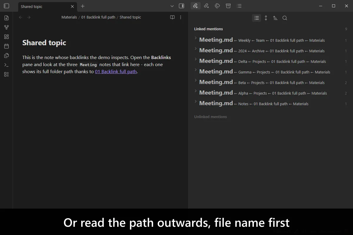 Backlink Full Path screenshot