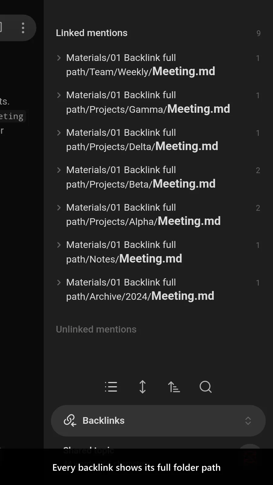 Backlink Full Path screenshot
