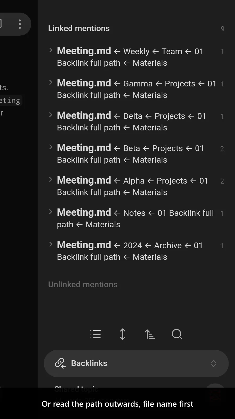 Backlink Full Path screenshot