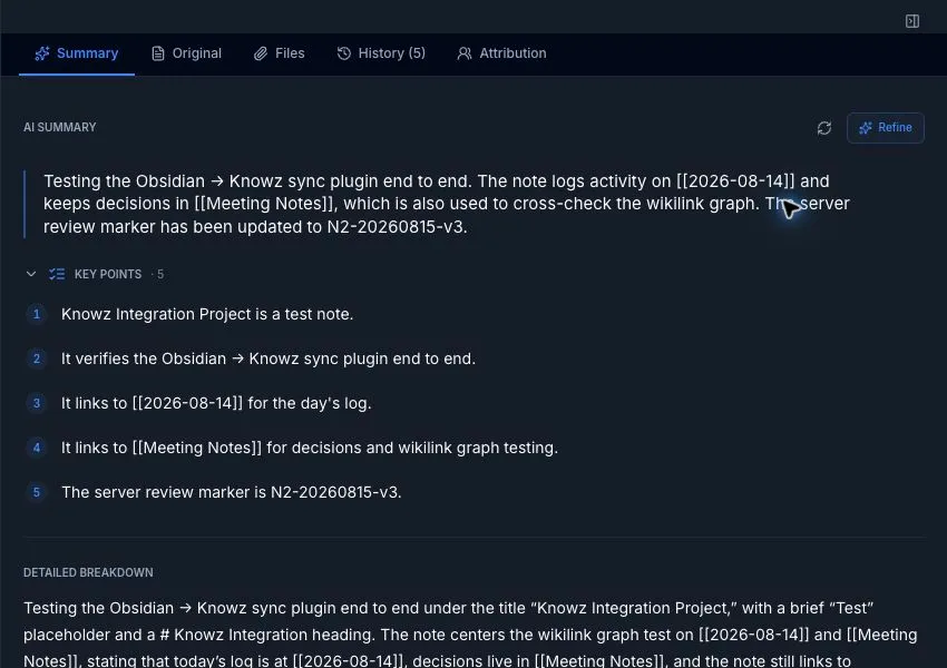 Knowz AI Sync screenshot