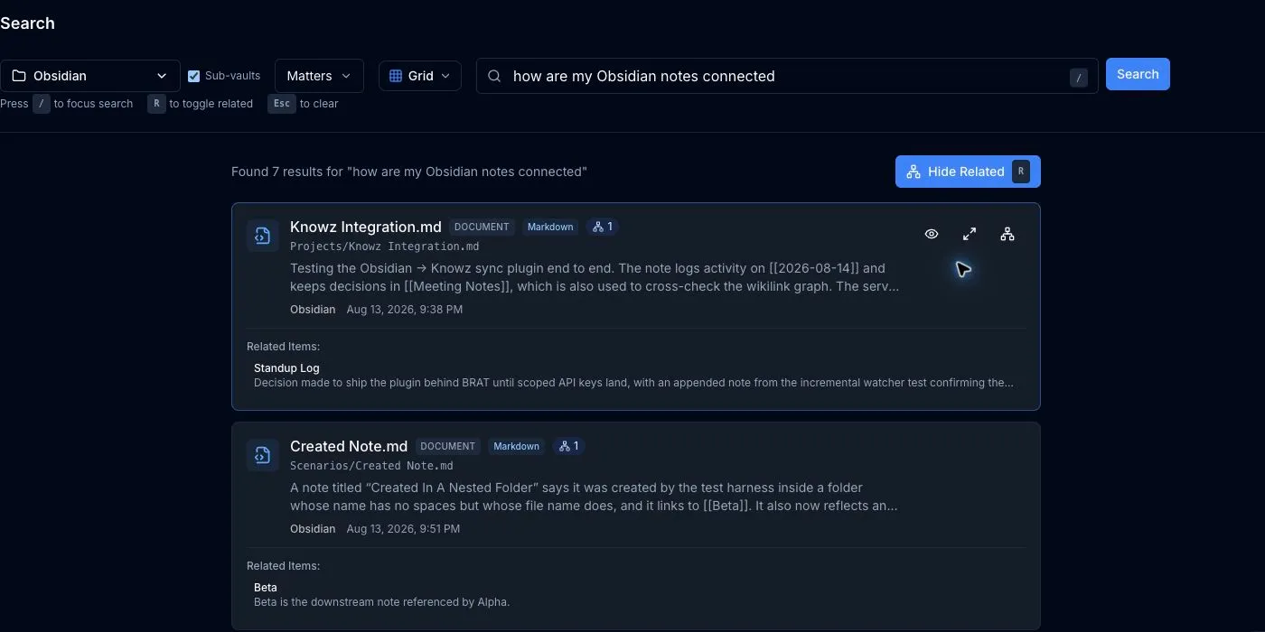 Knowz AI Sync screenshot