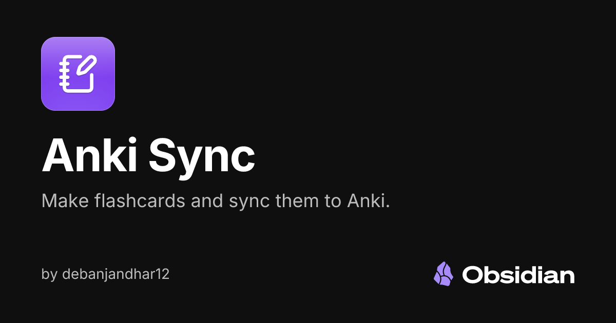 Anki Sync - Obsidian Plugin