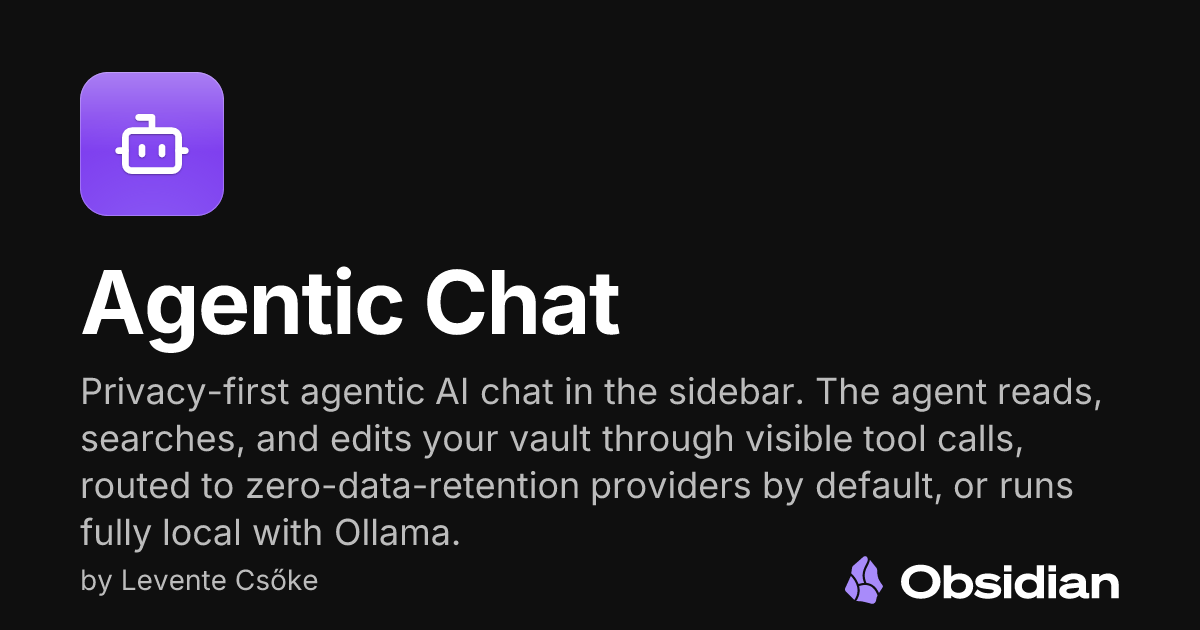 Agentic Chat - Obsidian Plugin