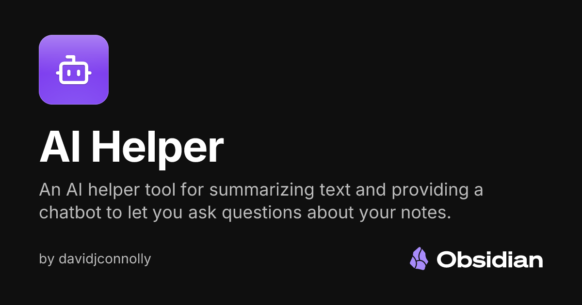 AI Helper - Obsidian Plugin