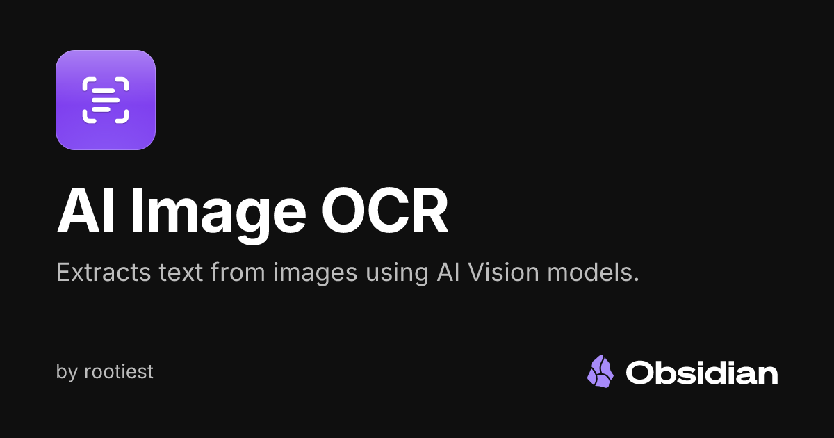 AI Image OCR - Obsidian Plugin