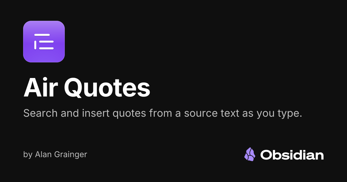 Air Quotes - Obsidian Plugin