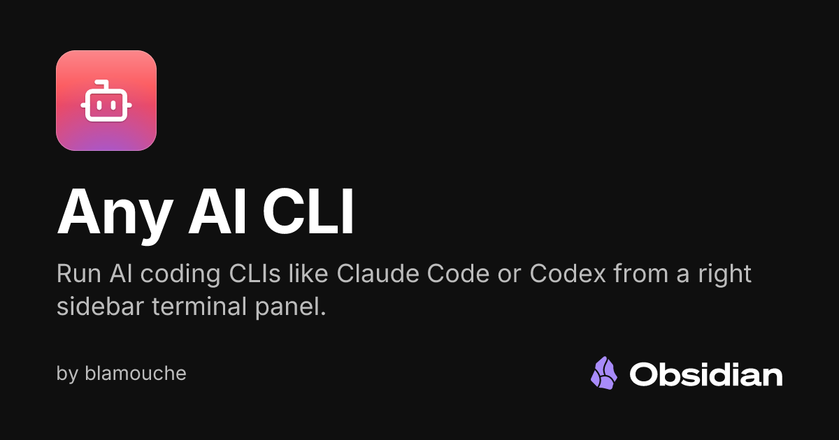 Any AI CLI - Obsidian Plugin