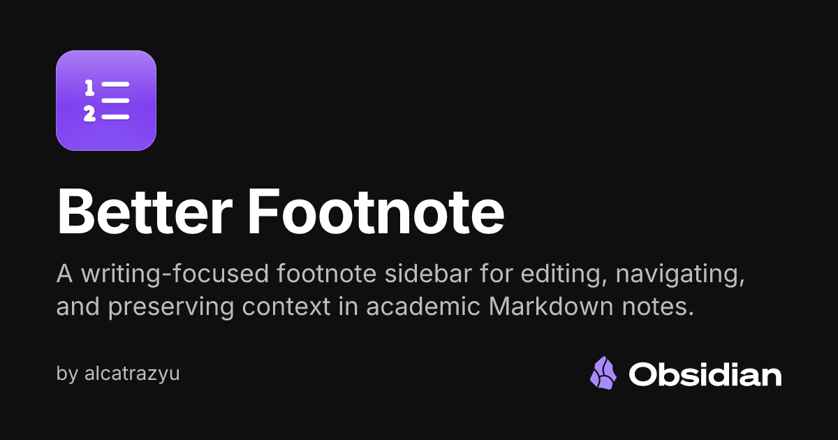 Better Footnote - Obsidian Plugin
