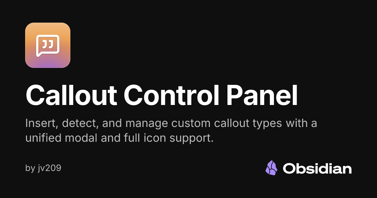 Callout Control Panel - Obsidian Plugin