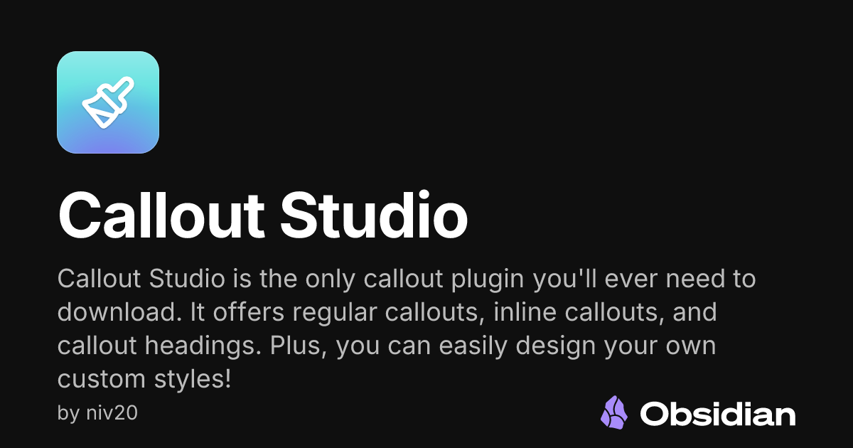 Callout Studio - Obsidian Plugin