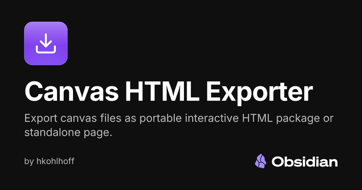 Canvas HTML Exporter - Obsidian Plugin