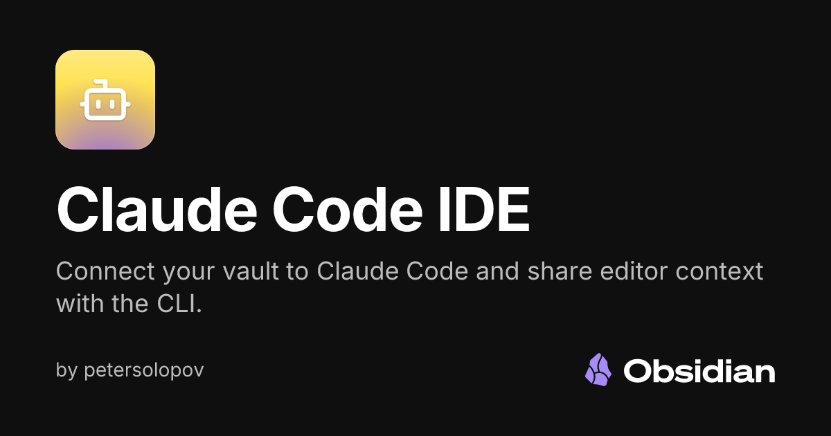 Claude Code IDE - Obsidian Plugin