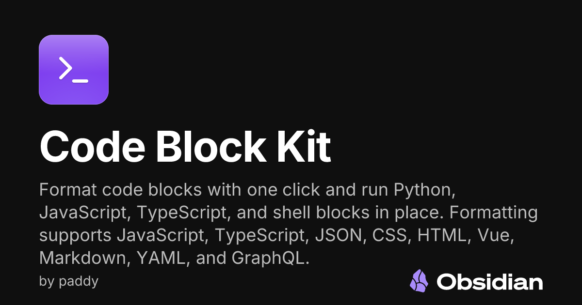 Code Block Kit - Obsidian Plugin